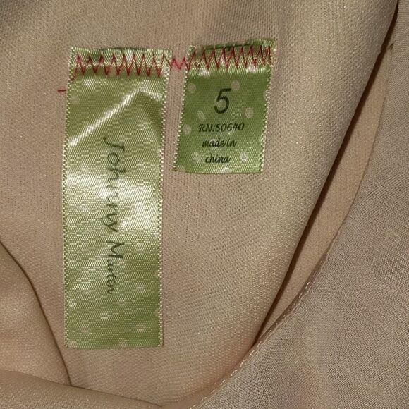 Johnny Martin cream tan sequin dress Sz 5 - Picture 6 of 6